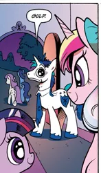 Size: 331x563 | Tagged: derpibooru import, dishevelled, idw, night light, princess cadance, safe, shining armor, spoiler:comic, spoiler:comic11, twilight velvet