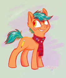 Size: 1800x2118 | Tagged: safe, artist:graystripe64, derpibooru import, oc, oc:pencil sketch, unofficial characters only, earth pony, pony, clothes, scarf, solo