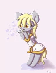 Size: 1000x1312 | Tagged: anthro, artist:alasou, bathrobe, clothes, derpibooru import, derpy hooves, robe, safe, solo, wet, wet mane