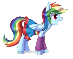 Size: 861x697 | Tagged: safe, artist:sion, derpibooru import, rainbow dash, ponified, pony, clothes, dress, equestria girls outfit, equestria girls ponified, fall formal outfits, fingerless gloves, gloves, legwarmers, long gloves, rainbow dash always dresses in style, solo