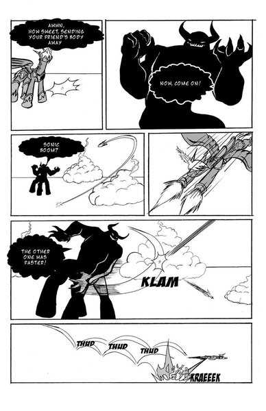 Size: 719x1112 | Tagged: artist:leon-z, comic, derpibooru import, g1, grimdark, lord tirek, monochrome, oc, thunderbolt