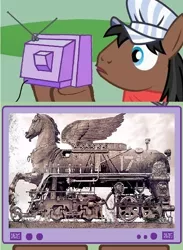 Size: 440x600 | Tagged: exploitable meme, full steam, meme, obligatory pony, promontory, safe, train, tv meme