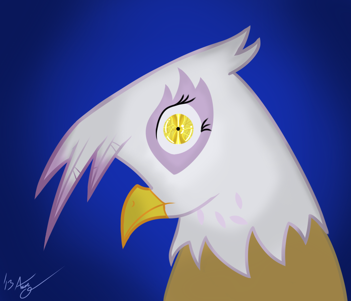 Size: 1050x900 | Tagged: safe, artist:aeonocean, derpibooru import, gilda, gryphon, solo, stare