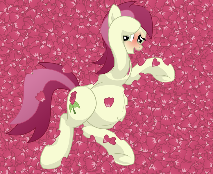 Size: 13200x10800 | Tagged: absurd resolution, artist:xniclord789x, blushing, derpibooru import, looking at you, petals, pregnant, rose, roseluck, rose petals, safe, solo