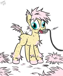 Size: 2000x2400 | Tagged: alternate hairstyle, artist:killryde, derpibooru import, haircut, oc, oc:fluffle puff, safe, shaved, skin, solo, unofficial characters only