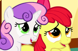 Size: 877x574 | Tagged: safe, derpibooru import, screencap, apple bloom, scootaloo, sweetie belle, the cutie mark chronicles, animated, cute, cutie mark crusaders, daaaaaaaaaaaw, eyes closed, open mouth, prone, raised hoof, scootaloo is not amused, sitting, smiling, tongue out