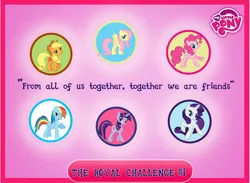 Size: 2048x1500 | Tagged: applejack, artist:shelltoon, cardboard twilight, challenge, derpibooru import, fluttershy, gameloft, mane six, my little pony logo, official, pinkie pie, rainbow dash, rarity, royal, safe, stock vector, twilight sparkle