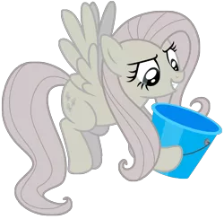 Size: 3586x3497 | Tagged: artist:axemgr, bucket, derpibooru import, discorded, flutterbitch, fluttershy, safe, simple background, solo, transparent background, vector