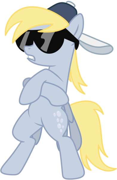 Size: 3083x4716 | Tagged: safe, artist:axemgr, derpibooru import, derpy hooves, pony, backwards ballcap, bipedal, hat, radicalness, simple background, solo, transparent background, vector