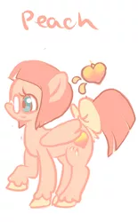Size: 296x476 | Tagged: artist:luvlymilk, derpibooru import, food pony, oc, original species, peach, safe, solo, unofficial characters only