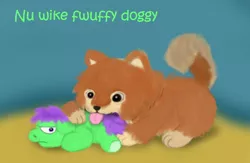 Size: 560x366 | Tagged: artist:mr tiggly the wiggly walnut, derpibooru import, dog, fluffy pony, pomeranian, safe