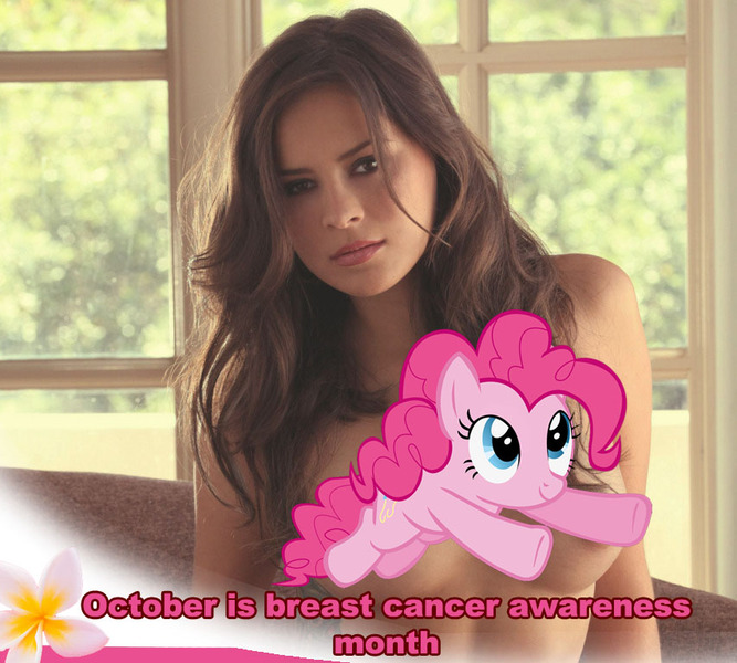 Size: 853x767 | Tagged: breast cancer, breasts, censored, derpibooru import, human, irl, irl human, october, photo, pinkie pie, questionable