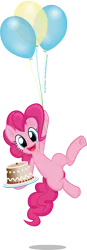 Size: 819x2362 | Tagged: artist:jcosneverexisted, balloon, cake, derpibooru import, pinkie pie, safe, solo, then watch her balloons lift her up to the sky