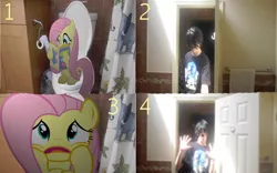 Size: 400x250 | Tagged: artist:metalgriffen69, brony, but why, comic, derpibooru import, fluttershy, irl, metalgriffen69, mop head, photo, ponies in real life, safe, toilet, waifu, why