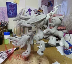 Size: 896x800 | Tagged: artist:viistar, clay, craft, derpibooru import, figurine, irl, photo, queen chrysalis, safe, sculpture, traditional art, twilight sparkle, wip