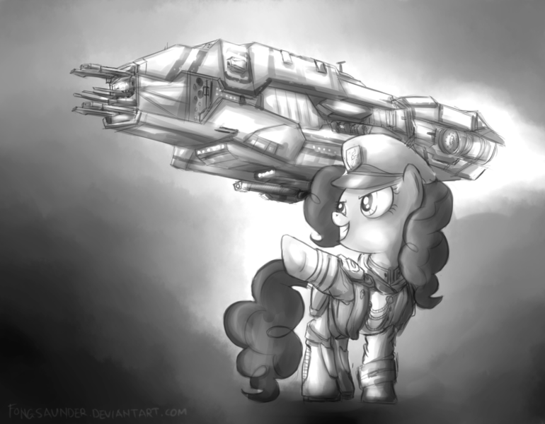 Size: 900x701 | Tagged: artist:fongsaunder, crossover, derpibooru import, pinkie pie, safe, sins of a solar empire, solo, spaceship