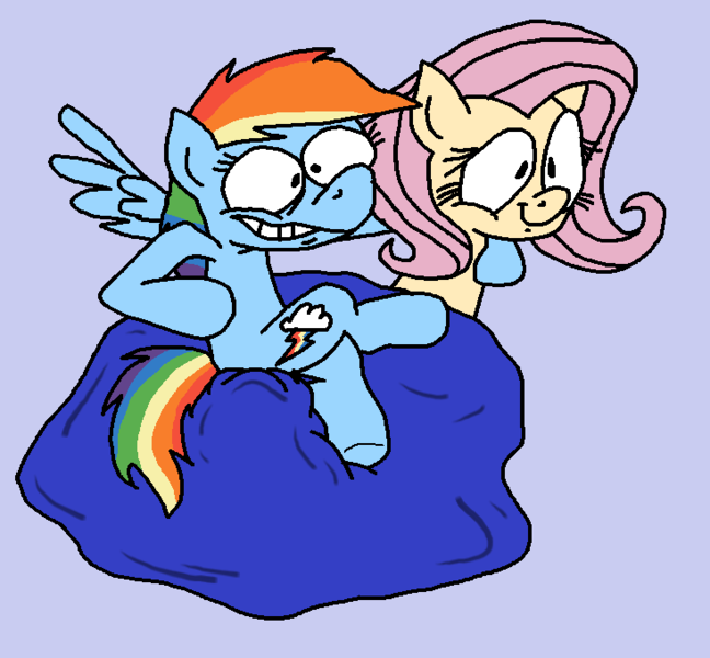 Size: 734x680 | Tagged: artist:jazo123, beanbag chair, derpibooru import, fluttershy, rainbow dash, safe, smiling