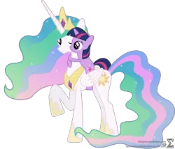 Size: 9540x8170 | Tagged: absurd resolution, adorable face, artist:90sigma, cute, derpibooru import, filly, hug, momlestia, motherly, ponies riding ponies, princess celestia, riding, safe, simple background, transparent background, twilight sparkle, vector, younger