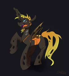 Size: 1280x1423 | Tagged: artist:bonusjosh, carnifex, changeling, derpibooru import, oc, safe, solo, unofficial characters only, yellow changeling