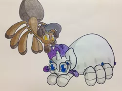 Size: 1280x960 | Tagged: artist:adurot, derpibooru import, monster pony, oc, original species, rarity, safe, species swap, spider, spiderpony, spiderponyrarity, traditional art