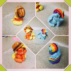 Size: 612x612 | Tagged: applejack, craft, derpibooru import, irl, photo, rainbow dash, safe, sculpture