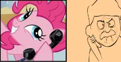 Size: 678x346 | Tagged: butt ball, dennis the menace, derpibooru import, game grumps, meme, mr. wilson, pinkie pie, safe, telephone