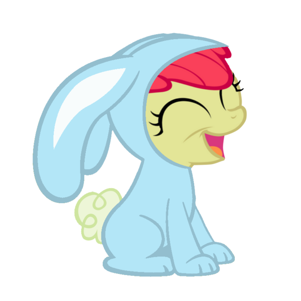 Size: 800x800 | Tagged: apple bloom, artist:jolteongirl, bunny bloom, bunny costume, clothes, derpibooru import, safe, simple background, solo, transparent background, vector