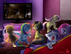 Size: 1280x960 | Tagged: applejack, breaking bad, crying, derpibooru import, exploitable meme, fluttershy, mane six, meme, oc, oc:pauly sentry, pinkamena diane pie, pinkie pie, rainbow dash, rarity, sad, sad movie meme, safe, spoiler, television, twilight sparkle, walter white