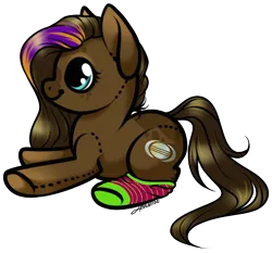 Size: 499x465 | Tagged: safe, artist:haventide, derpibooru import, oc, oc:artistyx, unofficial characters only, earth pony, pony, clothes, socks, solo