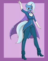 Size: 901x1125 | Tagged: anthro, artist:kloudmutt, artist:krautalicornss, breasts, busty trixie, derpibooru import, edit, female, looking at you, ponyrumi, safe, solo, trixie