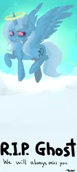 Size: 978x2181 | Tagged: artist needed, source needed, safe, derpibooru import, trixie, alicorn, pony, cloud, drugs, flying, halo, joint, marijuana, race swap, sky, solo, stoned trixie