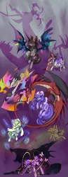 Size: 557x1434 | Tagged: aki minoriko, alice margatroid, artist:modern-warmare, badass, derpibooru import, discord, discorded, dragon, hakurei reimu, ibuki suika, kirisame marisa, koakuma, komeiji satori, patchouli knowledge, ponified, semi-grimdark, touhou, twichouli