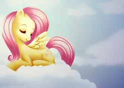 Size: 2500x1767 | Tagged: artist:sandy101010, cloud, cloudy, derpibooru import, fluttershy, safe, solo