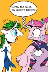 Size: 365x549 | Tagged: derpibooru import, dishevelled, exploitable meme, meme, princess cadance, safe, screaming armor, screw the rules i have green hair, seto kaiba, shining armor, spoiler:comic, twilight sparkle, younger, yu-gi-oh!, yugioh abridged