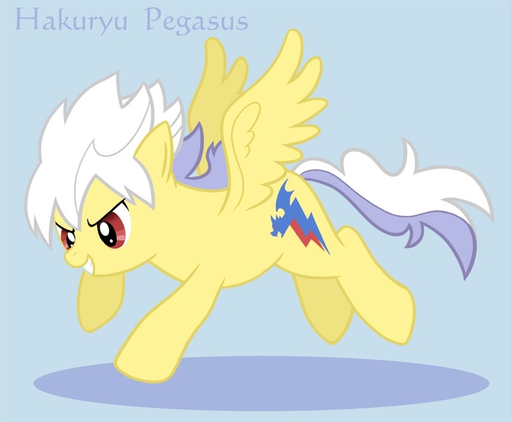 Size: 1000x827 | Tagged: safe, artist:hiina, derpibooru import, ponified, dragon, pegasus, pony, cutie mark, hakuryuu, inazuma eleven, inazuma eleven go, lightning, solo