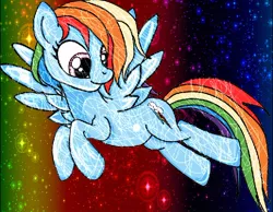 Size: 532x413 | Tagged: artist:elisabethianna, derpibooru import, rainbow dash, safe, solo, space