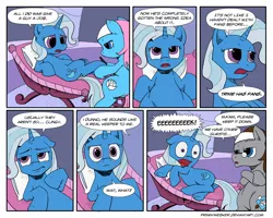 Size: 1500x1202 | Tagged: artist:prinnywesker, comic, derpibooru import, glasses, lotus blossom, oc, oc:sketch canvas, on back, safe, spa, trixie