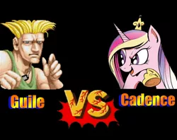 Size: 606x480 | Tagged: deeply intrigued cadance, guile, obligatory pony, princess cadance, safe, street fighter, vs.