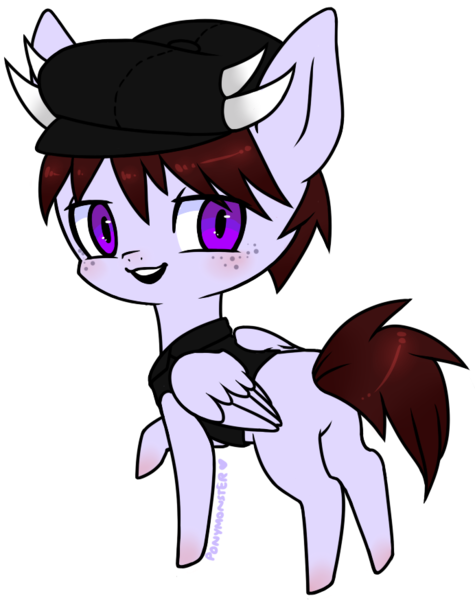 Size: 692x874 | Tagged: safe, artist:ponymonster, derpibooru import, oc, unofficial characters only, pegasus, pony, hat, simple background, solo, transparent background