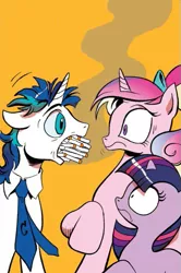 Size: 365x549 | Tagged: cigarette, derpibooru import, dishevelled, edit, exploitable meme, gentlemen, idw, meme, mentlegen, princess cadance, safe, screaming armor, shining armor, smoking, spoiler:comic, team fortress 2, twilight sparkle, younger