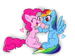 Size: 1024x768 | Tagged: safe, artist:fkandfriends, derpibooru import, pinkie pie, rainbow dash, gakpony, goo pony, original species, female, gak, lesbian, pinkie slime, pinkiedash, shipping, slime