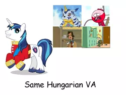 Size: 640x480 | Tagged: artist:thy11111, derpibooru import, digimon, exploitable meme, gabumon, hungarian, hungary, johnny test, meme, regular show, safe, same voice actor, shining armor, total drama island