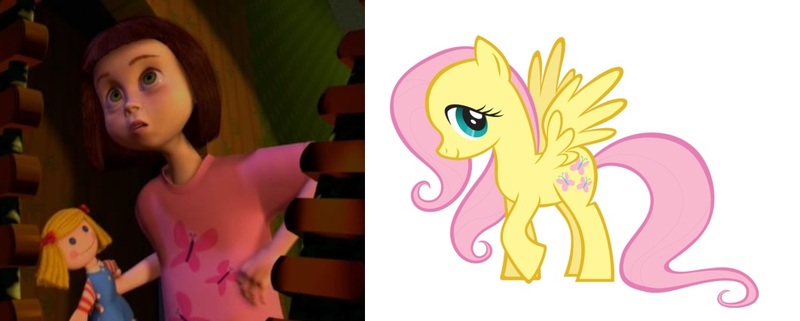 Size: 1085x436 | Tagged: comparison, derpibooru import, fluttershy, hannah phillips, meta, safe, toy story