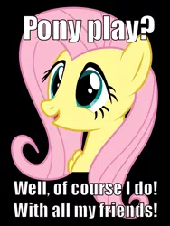 Size: 750x1000 | Tagged: caption, derpibooru import, fluttershy, image macro, meme, painfully innocent fluttershy, solo, suggestive, text