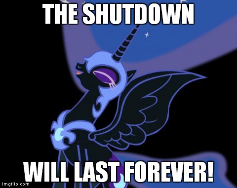 Size: 480x381 | Tagged: anarchy, derpibooru import, government shutdown, image macro, nightmare moon, politics, safe, solo