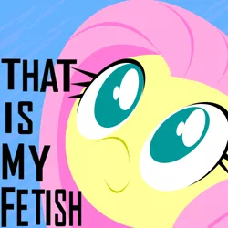 Size: 500x500 | Tagged: safe, artist:datte-before-dawn, derpibooru import, fluttershy, cute, meme, reaction image, solo, text, that is my fetish