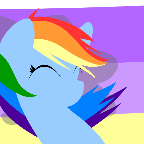 Size: 600x600 | Tagged: safe, artist:comfortabla, derpibooru import, rainbow dash, pegasus, pony, bust, eyes closed, female, lineless, mare, portrait, solo