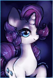 Size: 587x869 | Tagged: safe, artist:velexane, derpibooru import, rarity, pony, unicorn, cute, female, mare, raribetes, solo