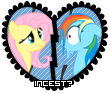 Size: 109x93 | Tagged: safe, artist:safe-test, derpibooru import, fluttershy, rainbow dash, anti-shipping, deviantart, deviantart stamp, female, flutterdash, lesbian, shipping, stamp