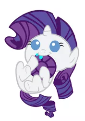 Size: 3256x4608 | Tagged: safe, artist:3d4d, artist:bronyboy, derpibooru import, rarity, pony, baby, baby pony, cute, filly, foal, jewel, nom, raribetes, recolor, simple background, solo, vector, white background